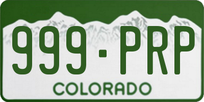 CO license plate 999PRP