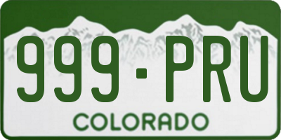 CO license plate 999PRU