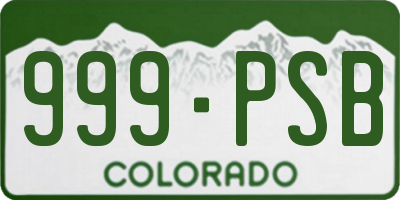CO license plate 999PSB