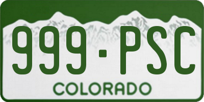 CO license plate 999PSC