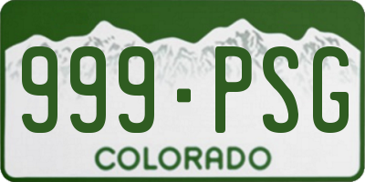 CO license plate 999PSG