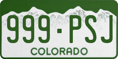 CO license plate 999PSJ