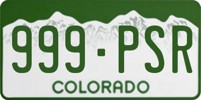 CO license plate 999PSR