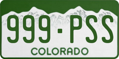 CO license plate 999PSS
