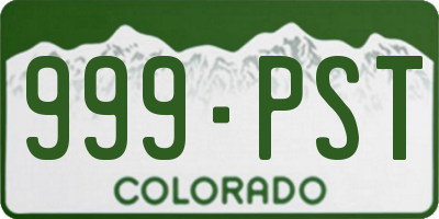 CO license plate 999PST