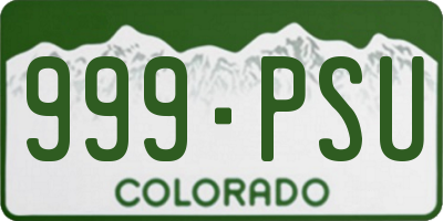 CO license plate 999PSU