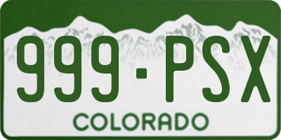 CO license plate 999PSX