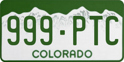 CO license plate 999PTC