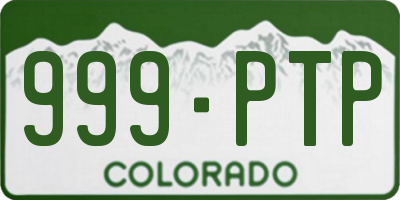 CO license plate 999PTP