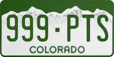 CO license plate 999PTS