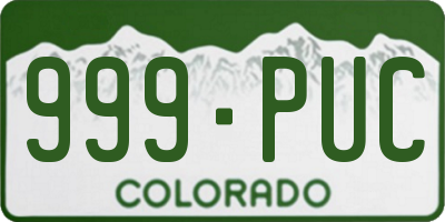 CO license plate 999PUC