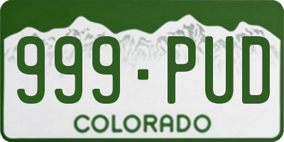 CO license plate 999PUD