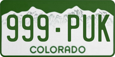 CO license plate 999PUK