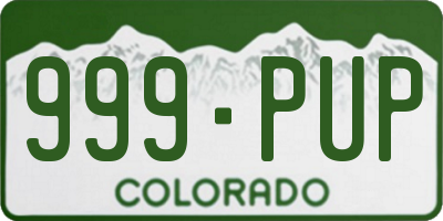 CO license plate 999PUP