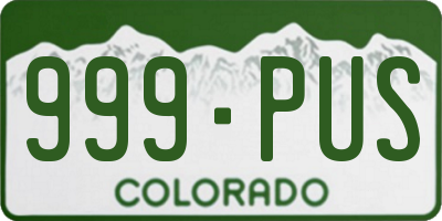 CO license plate 999PUS
