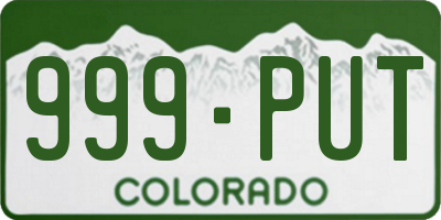 CO license plate 999PUT