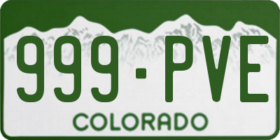 CO license plate 999PVE