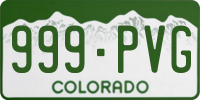 CO license plate 999PVG