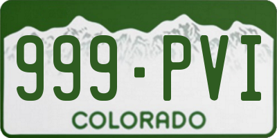 CO license plate 999PVI