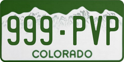 CO license plate 999PVP