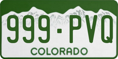 CO license plate 999PVQ