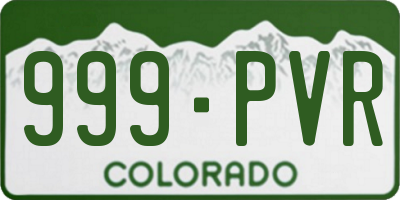 CO license plate 999PVR