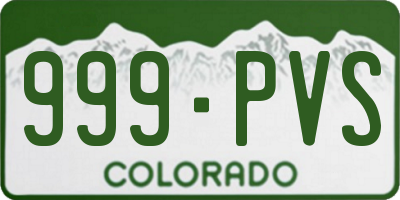 CO license plate 999PVS