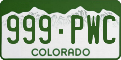 CO license plate 999PWC