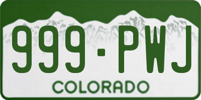 CO license plate 999PWJ