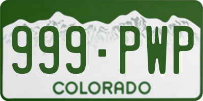 CO license plate 999PWP