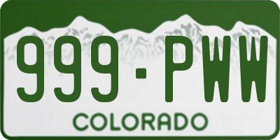 CO license plate 999PWW