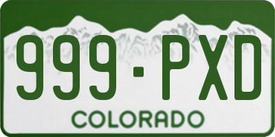 CO license plate 999PXD
