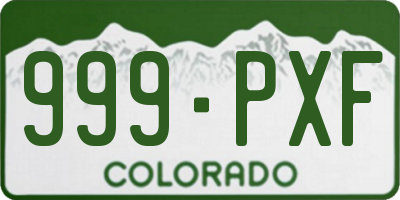 CO license plate 999PXF
