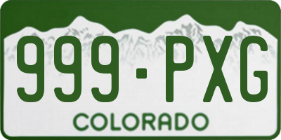 CO license plate 999PXG