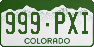 CO license plate 999PXI