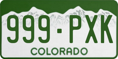 CO license plate 999PXK