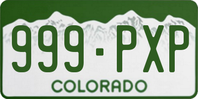 CO license plate 999PXP