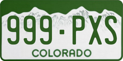 CO license plate 999PXS