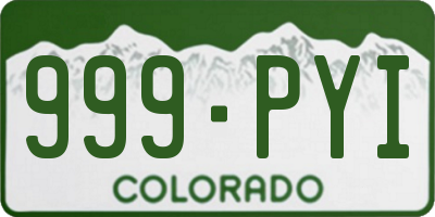 CO license plate 999PYI