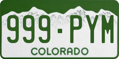 CO license plate 999PYM