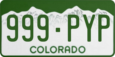 CO license plate 999PYP
