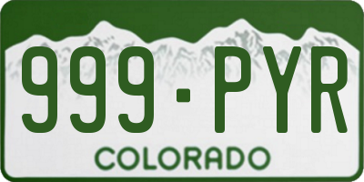 CO license plate 999PYR