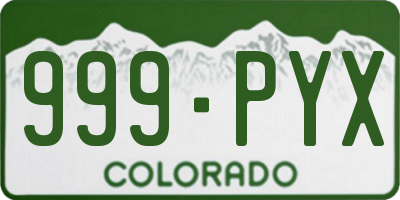 CO license plate 999PYX