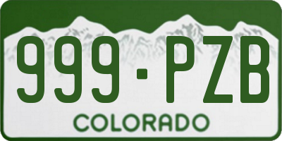 CO license plate 999PZB