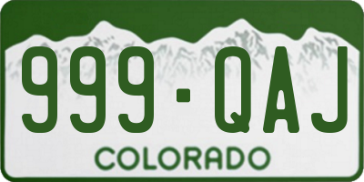 CO license plate 999QAJ