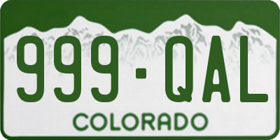 CO license plate 999QAL