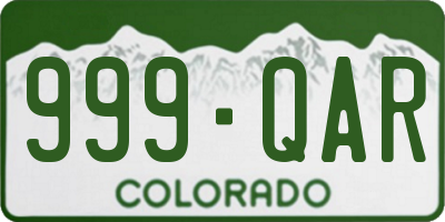 CO license plate 999QAR