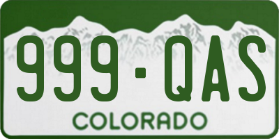 CO license plate 999QAS