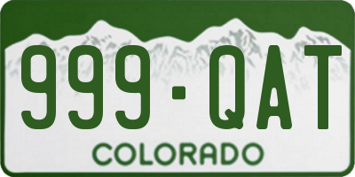 CO license plate 999QAT
