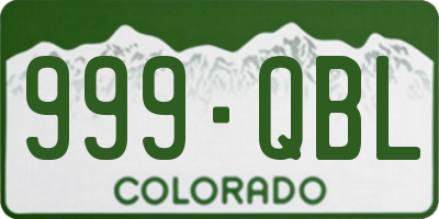 CO license plate 999QBL
